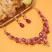 3/4 Pieces Women Jewelry Set Rhinestone Crystal Bride Statement Choker Necklace Tiara Crown Link Bangle Bracelet Teardrop Dangle Earrings Set