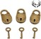 Rich Boxer 3Pcs Mini Bronze Antique Padlock Small Metal Padlock Archaize Style Lock Mini Lock with Key