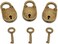 Rich Boxer 3Pcs Mini Bronze Antique Padlock Small Metal Padlock Archaize Style Lock Mini Lock with Key