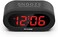 REACHER Small LED Digital Alarm Clock with Simple Operation, Full Range Brightness Dimmer, USB Phone Charger Port, Easy Snooze, Adjustable Alarm Volume, Outlet Powered for Bedrooms Bedside(Black