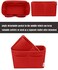 LEXSION Felt Purse Organizer Insert with Zipper, Red, Medium