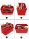LEXSION Felt Purse Organizer Insert with Zipper, Red, Medium