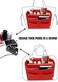 LEXSION Felt Purse Organizer Insert with Zipper, Red, Medium