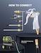 JASTIND Industrial Air Blow Gun with Brass Adjustable Air Flow Nozzle and 2 Steel Air flow Extension, Pneumatic Air Compressor Accessory Tool Dust Cleaning Air Blower Gun