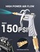 JASTIND Industrial Air Blow Gun with Brass Adjustable Air Flow Nozzle and 2 Steel Air flow Extension, Pneumatic Air Compressor Accessory Tool Dust Cleaning Air Blower Gun