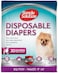 Simple Solution Disposable Dog Diapers for Female Dogs, True Fit, Absorbent, Leak Proof with Wetness Indicator, XS PuppyDoggie Period Pad and Pee Diaper, for Toy Pets, 9&ndash;14-Inch Waist, 30 Count