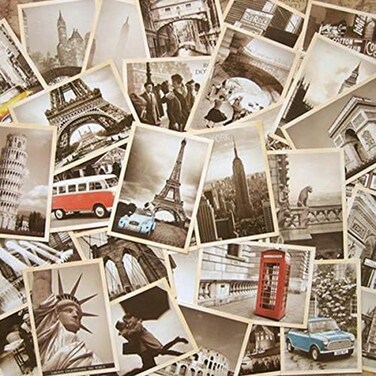 Mangdunt STUDYY 64 Pcs Vintage Retro Old Travel Postcards for Worth Collecting, Collectable Vintage Postcards Bulk Pack, 2 Set