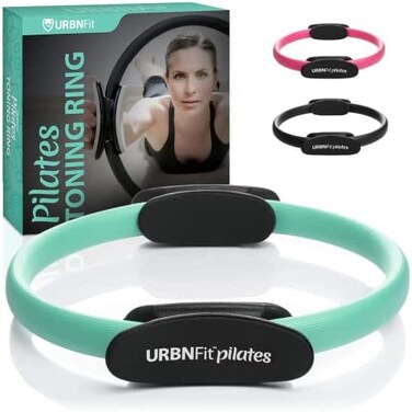 URBNFit Pilates Ring - 12'' Magic Circle w/Dual Grip, Foam Pads for Inner Thigh Workout, Toning, FitnessPelvic Floor Exercise - Yoga Rings w/Bonus Exercise Guide'