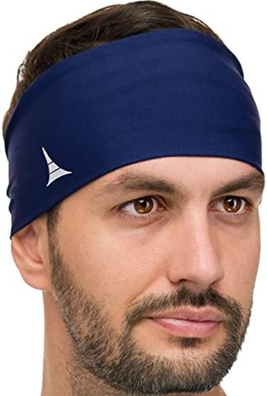 French Fitness Revolution - Stretchy Sports Headband for MenWomen - Guys Sweatband for Running, Cycling, Basketball, Yoga, Fitness - Moisture Wicking Workout Hairband - Made in Europe