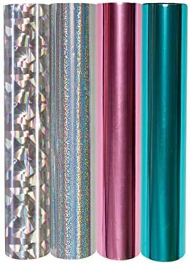 Spellbinders 4 MetallicHolographic Variety Pack Glimmer Hot Foil Roll, Multi