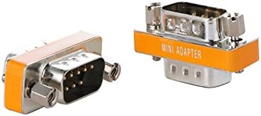 Arnorin DB9 Null Modem Adapter Male to Male 2 Pack