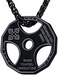 U7 Men Women Fitness Dumbbell Necklace Stainless Steel Weight Plate Barbell Chain Pendant Necklace,Chain 22"2" Extender, with Gift Box
