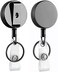 Will Well 2 Pack Heavy Duty Retractable Badge Holder Reel, Metal ID Badge Holder with Belt Clip Key Ring for Name Card Keychain [ All Metal Casing, 27.5 Steel Wire Cord, Reinforced Id Strap ]