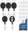 Will Well 5 Pack Heavy Duty Retractable Badge Holders with Carabiner Reel Clip and Vertical Style Clear ID Card Holders, 24 inches Thick Kevlar Pull Cord