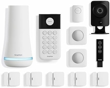 SimpliSafe 12 Piece Wireless Home Security System w/HD Camera - Optional 24/7 Professional Monitoring - No Contract - Compatible with Alexa and Google Assistant, White