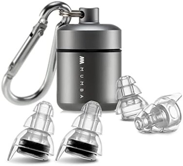 mumba High Fidelity Concert Earplugs, Reusable Musicians Ear Plugs, 24dB Advanced Filter Technology Ear Protection for Music Festivals, DJs, Musicians