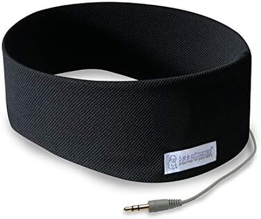SleepPhones AcousticSheep Wired v.6 Portable Headband Sleep Headphones - Comfortable for Sleeping, Travel, Yoga, Meditating, Relaxing and ASMR. Breeze, Pitch Black, Medium (fits most