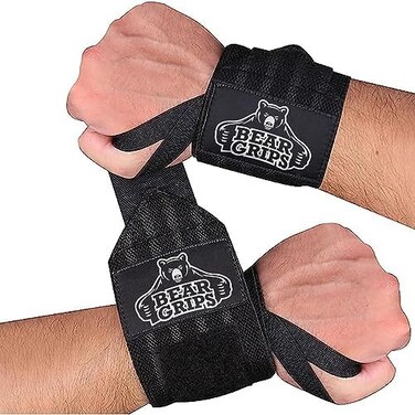 Bear Grips Wrist Wraps, Superior Wrist Wraps for Weightlifting MenWomen, Heavy Duty Lifting Wrist Wraps. Comes in 2-Band or Extra Strength Weight Lifting Wrist Wraps, Two Wrist Wrap Per Pair.
