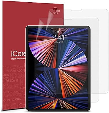 iCarez iCarez (Updated Version[Anti-Glare] Matte Screen Protector for Apple 12.9-inch iPad Pro 12.9 2018 [2-Pack] Premium PET Film (Not GlassEasy to Install (Compatible with Face ID