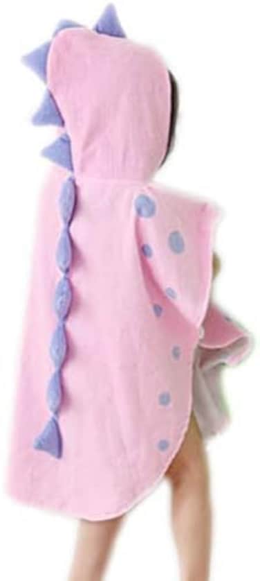 Maleroads Soft Cotton Baby Bath Towel Beach Towel Bathrobe for Kids 0-4 Years (Pink Dinosaur, 21.545inch
