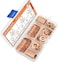 HELIFOUNER Copper Washers, 150PCS 8 Sizes Copper Metric Sealing Washers Flat Washers Assortment Kit