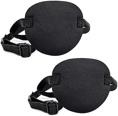 Vandorla Pirate Eye Patches 2 Pack Adjustable Amblyopia Lazy Eye Patches for Adults and Children, Black