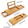 Utoplike Unique Bamboo Bathtub Tray Wooden Bath Caddy Tray with Extending Arms,Spa Relaxing Bath Organizer Tray Holds Books/Tablets/Cell Phone/Towels/Foods