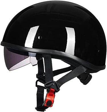 ILM Motorcycle Half Helmet with Sunshield Quick Release Strap Half Face Fit for Cruiser Scooter DOT Approved 883V