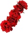 Tvoip Rose Floral Crown Garland Flower Headband Headpiece for Wedding Festival (Red