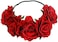 Tvoip Rose Floral Crown Garland Flower Headband Headpiece for Wedding Festival (Red