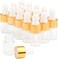 glasstore 15Pcs Glass Essential Oil Dropper Bottles Clear Mini 1ml/2ml/3ml Perfume Dropping Bottle Cosmetic Sample Vials with Gold Cap and White Latex, white, 2ml