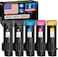 Cartlee Cartlee 5 Set Compatible High Yield Laser Toner Cartridges Replacement for Dell H625cdw H825cdw S2825cdn H625 H825 s2825 Smart Color Multifunction Printers Ink (2 Black, 1 Cyan, 1 Magenta, 1 Y
