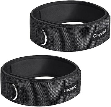 Clispeed 2pcs Fitness Thigh Straps Padded D-Ring Ankle Strap Leg Cuffs for Gym Cable Machines Fits MenWomen