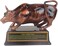 Torkia Official Licensed Bronze Wall Street Charging Bull Stock Market NYC Figurine Statue with Base (Medium 5