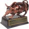 Torkia Official Licensed Bronze Wall Street Charging Bull Stock Market NYC Figurine Statue with Base (Medium 5