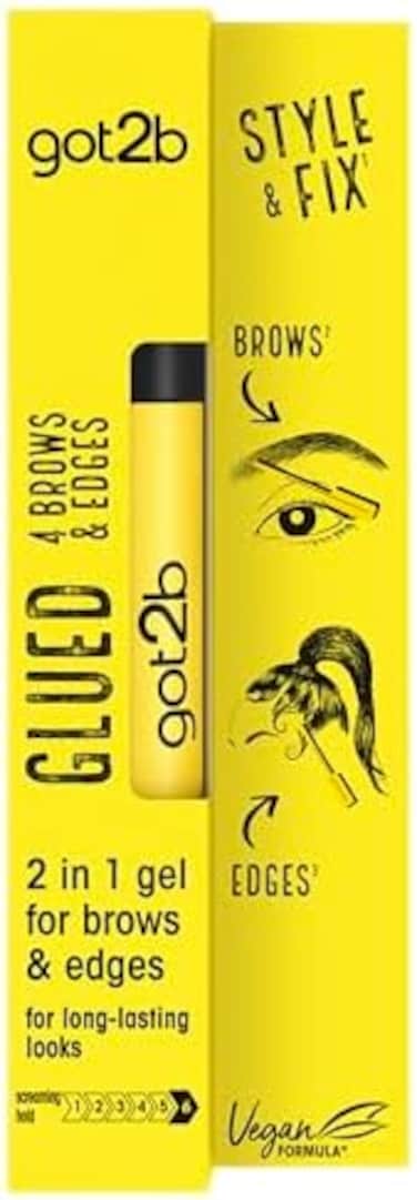 جل الحواجب got2b Glued for BrowsEdges 2 في 1، ثبات يدوم 72 ساعة، لا يترك أي بقايا بيضاء أو لزوجة، نباتي، خالٍ من السيليكون والكحول، 16 مل