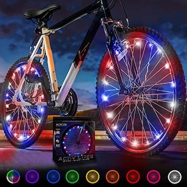 Activ Life Bike Lights (2 Wheels, PatrioticFitness Gifts for Men Who Have Everything Best Son Daughter Grandson Granddaughter Niece Nephew Fun Sports Presents Xmas 2020 Cool Ideas for Women