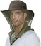 Comhats Anti Mosquito Insect Bug Net Fishing Hat UV50 Protection Water Repellent Nylon Medium Green
