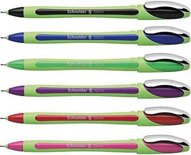 Schneider UK Schneider Xpress Fineliner Pens 0.8mm Assorted Colors - Pack 6