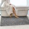Secura Housewares Soft Microfiber Bathroom Rugs, 47 x 28 Inches Non Slip Bath Mat for Door, BathroomBedroom with Water Absorbent, Machine Washable (Gray