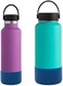 غطاء سيليكون واقٍ من Flaskars لزجاجات مياه Hydroflask سعة 12-40 أونصة، مانع للانزلاق، مع واقي سفلي