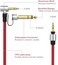 Learsoon Replacement Audio Aux Auxiliary Extension Cord Cable Wire Compatible for Beats by Dr Dre Solo Studio Pro/Detox Edition Headphones (Red