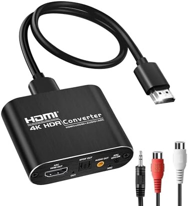 مستخرج صوت ARC HDMI من avedio Links بدقة 4K@60Hz، يدعم HDMI إلى HDMI، وToslink البصري، وSPDIF، وAUX ستيريو 3.5 مم، ومحول صوت، ومقسم، ومدمج، ويدعم HDCP2.2، وPCM، وDTS 5.1، وDolby Digital