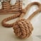 ربطات ستائر ميلالوكس (عبوة من قطعتين) - ربطات ستائر متينة، ربطات ستائر ريفية يدوية الصنع (لون بني فاتح)