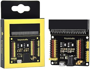 KEYESTUDIO BBC Micro:bit Expansion Board Breakout Adapter Shield for BBC Micro bit Starter Kit Compatible with Microbit V2, V1 Controller Board(Without Microbit
