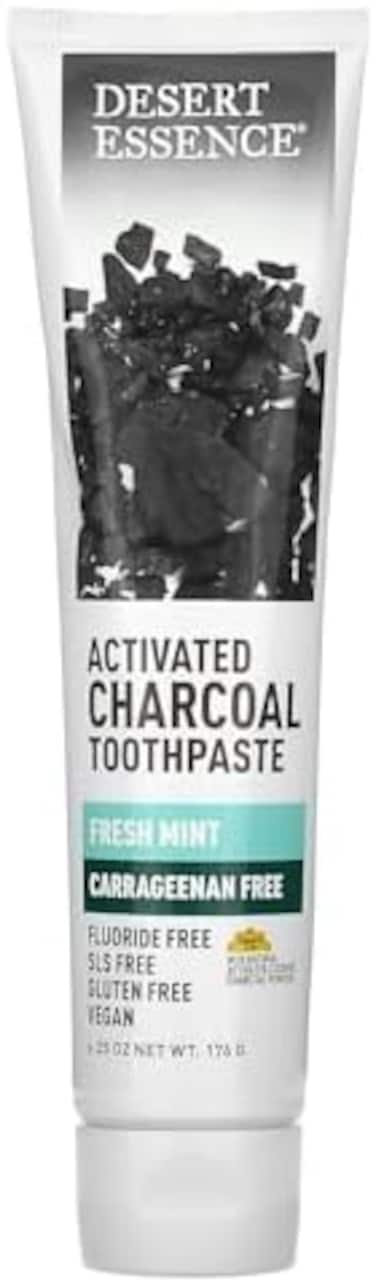 Desert Essence 183163 Carrageenan Free Activated Charcoal Toothpaste (Fresh Mint
