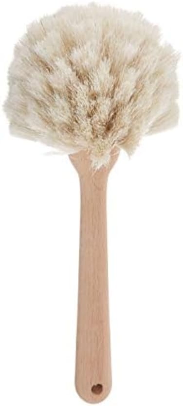 Fox Run, 4 x 4 x 10, Natural Horsehair Fiber Kitchen and Dish Brush
