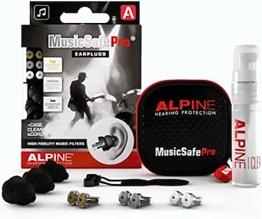 سدادات أذن Alpine MusicSafe Pro - سدادات أذن قابلة لإعادة الاستخدام - أسود
