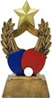 Decade Awards Ping Pong Trophy - 6 Inch TallTable Tennis Mastery Award with Classic RedBlue PaddlesCelebrate Paddle Ball Dominance - Engraved Plate on Request
