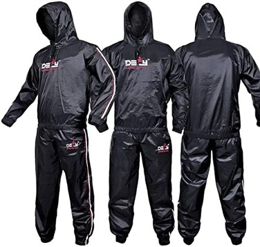 تحدّى مخاوفك مع بدلة ديفاي الرياضية شديدة التحمل، بدلة ساونا رياضية، بدلة لياقة بدنية مقاومة للتمزق مع غطاء للرأس